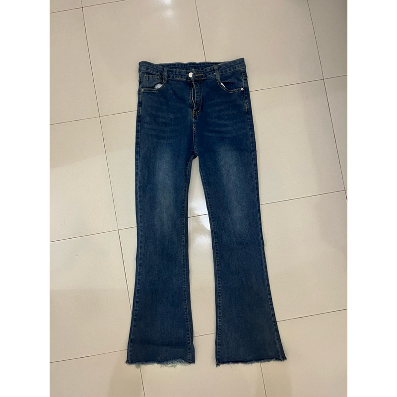 Jeans Cutbray Wanita Strech Unfinish