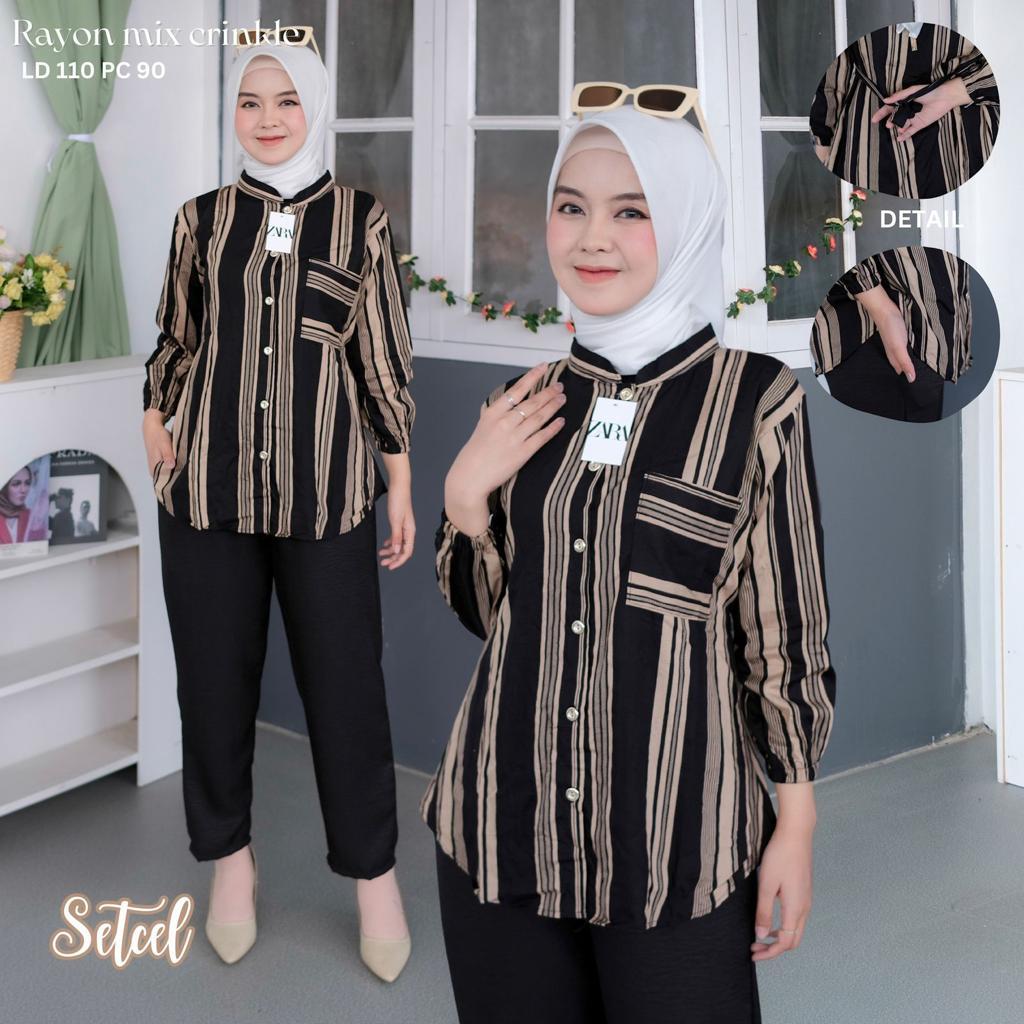MURAH SET SALUR MALIKA TERBARU KATUN MIX CRINKLE // SETELAN MALIKA SALUR // ONE SET SALUR TERBARU //