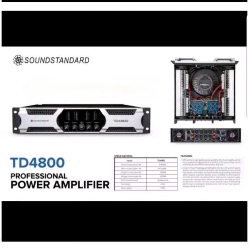 POWER AMPLIFIER SOUNDSTANDARD TD4800/TD 4800 4 CH 4 x 800 watt