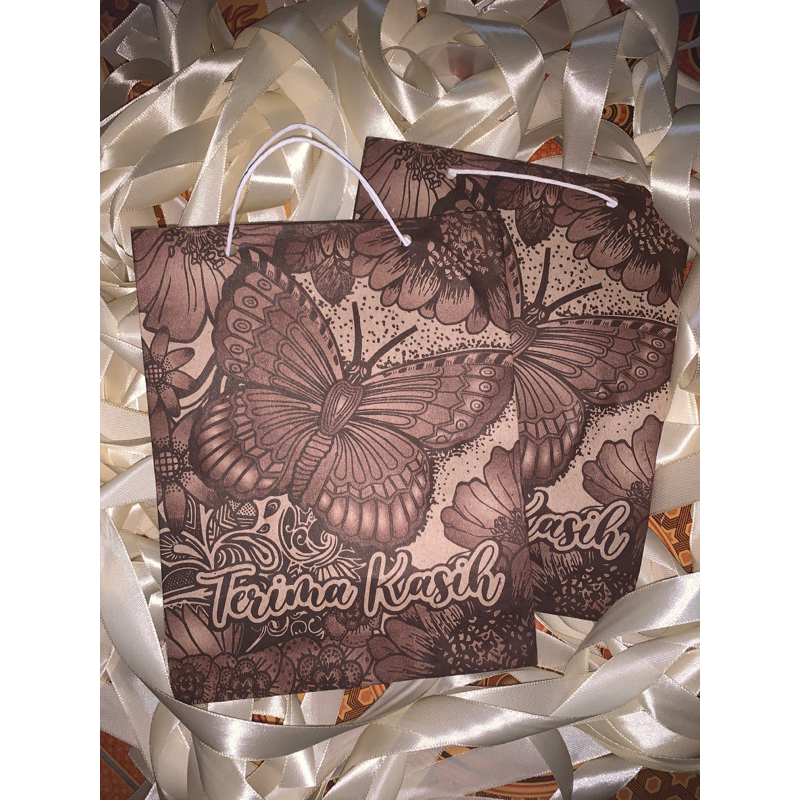 

50 pcs paperbag batik sovenir pernikahan 21x17x6