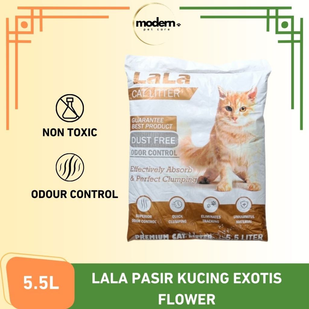 LALA Pasir Kucing Cat Litter Wangi Exotis Flower 5.5 Liter