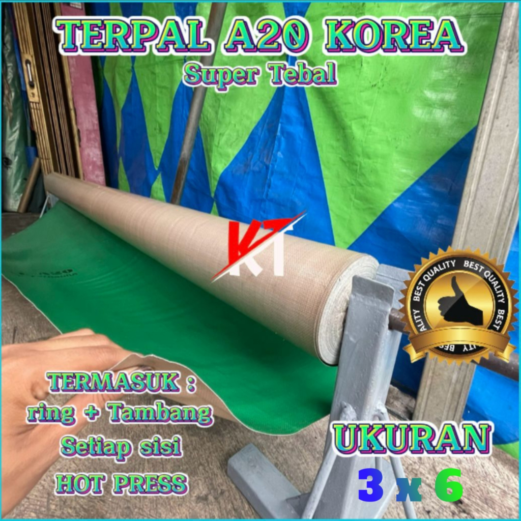 TERPAL PLASTIK A20 KOREA UKURAN 3X6 TEBAL DAN BERKUALITAS