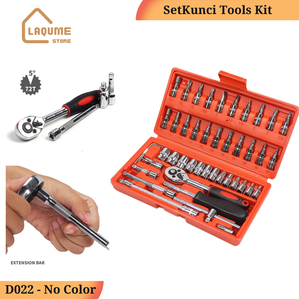 Obeng Lengkap Kunci Set Shock Reparasi Service Mobil Motor 46 PCS