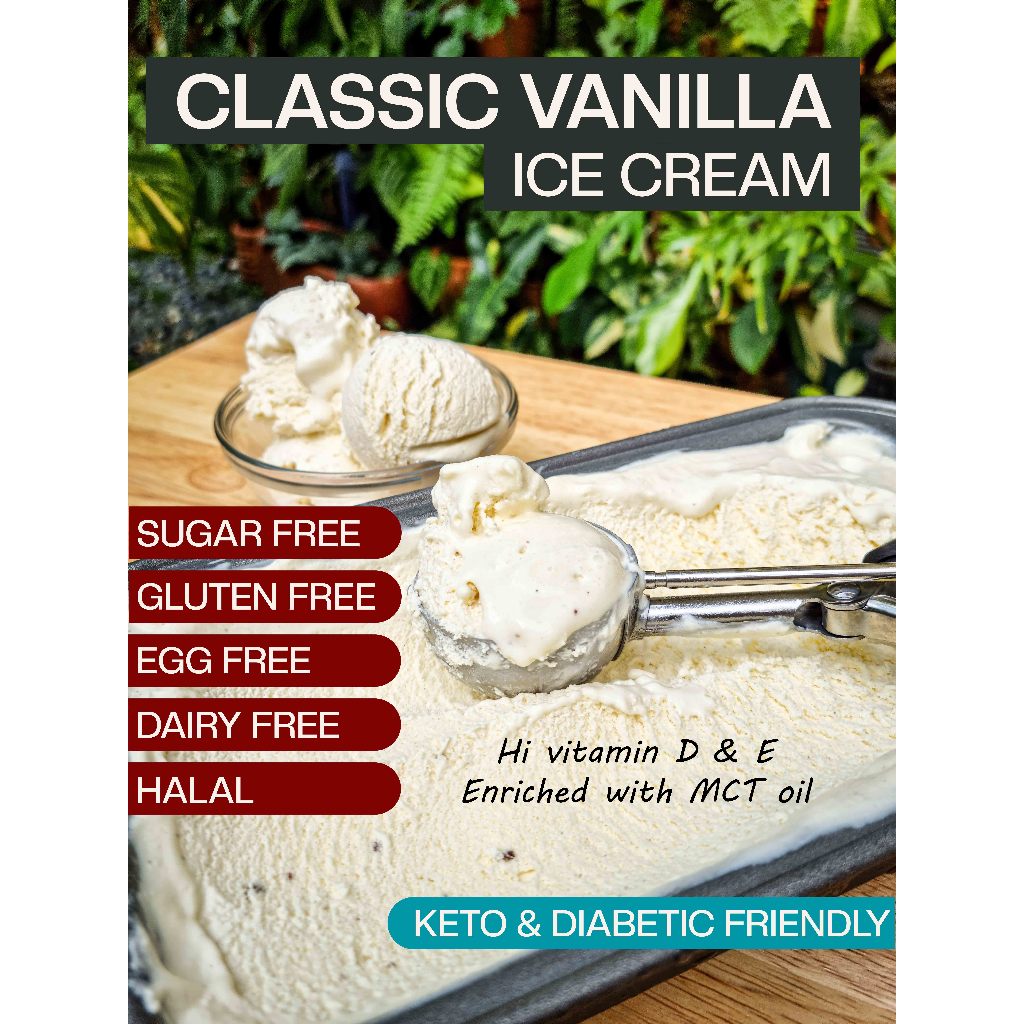 

Classic Vanilla Ice Cream - Sugar Free, Keto, Vegan, Diet