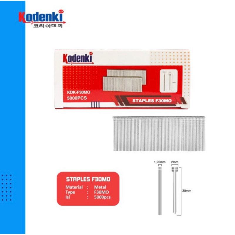 Kodenki isi Paku tembak F30 Refil air nailer staples finish nail isi Steples F 30