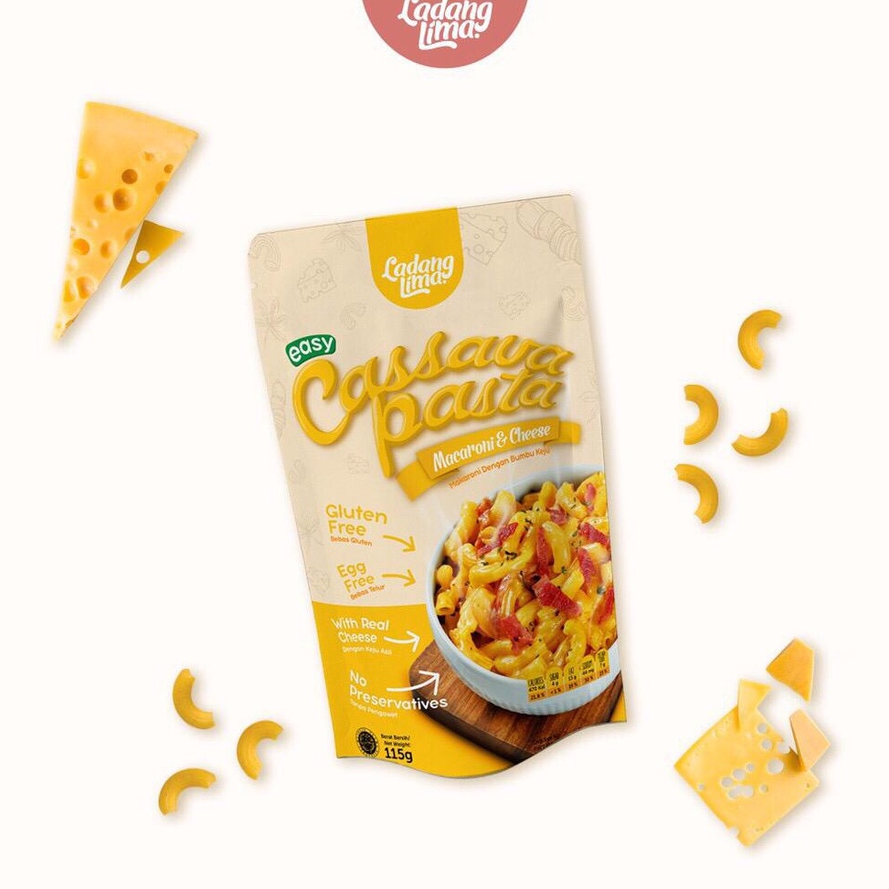 

BEST SELLER Ladang Lima Cassava Pasta Mac CheesePasta Fusili Singkong115g