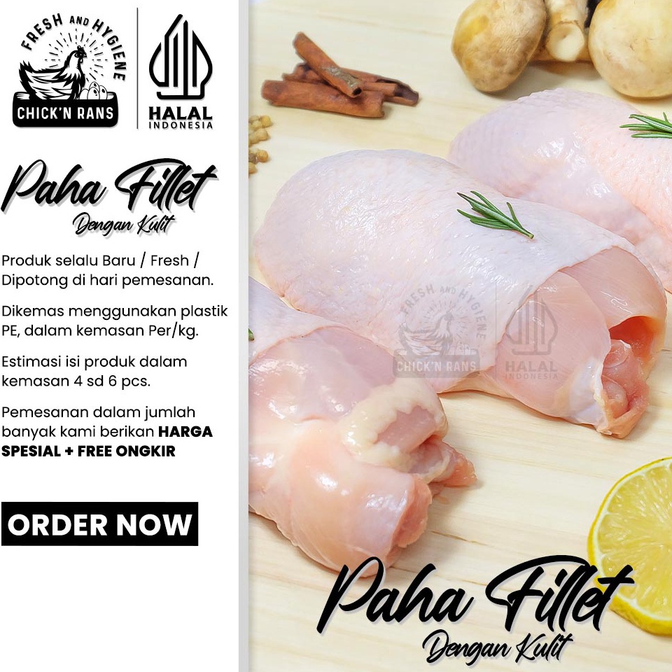 

NEW Daging Ayam Paha Fillet Boneless Dengan Kulit 1kg