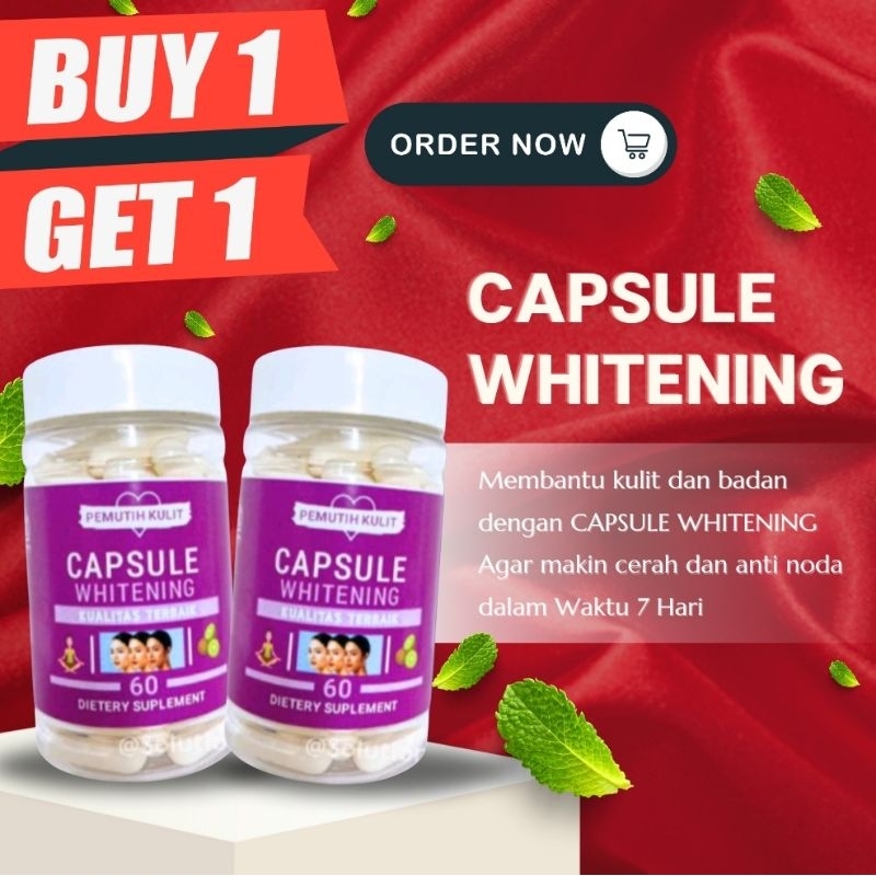 Kapsul Whitening Pemutih Badan Ampuh Permanen Botol Ungu