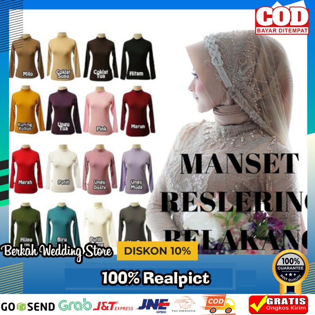 MANSET KAOS MANSET ZIPPER RESLETING BELAKANG/DALAMAN KEBAYA MUSLIM