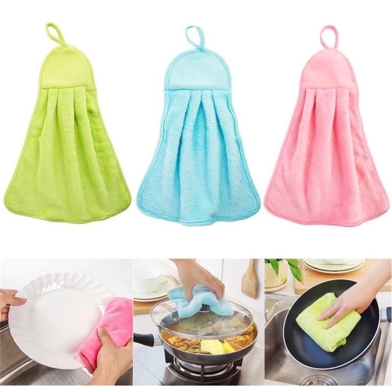 Kain Lap Tangan Hand towel Polos Handuk Serbet Guntung Warna Hijau Biru Pink