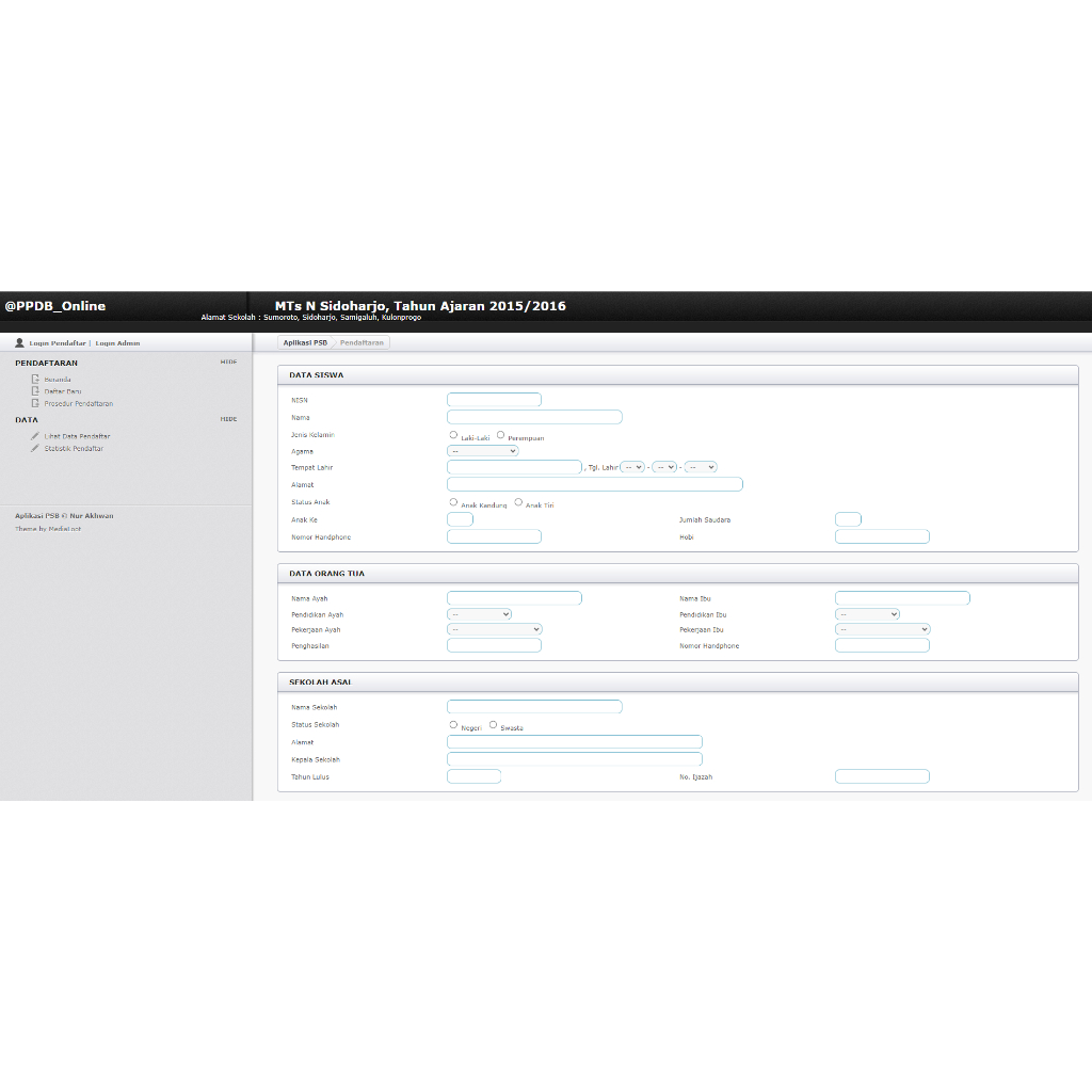 DVD Aplikasi Web PPDB Simple