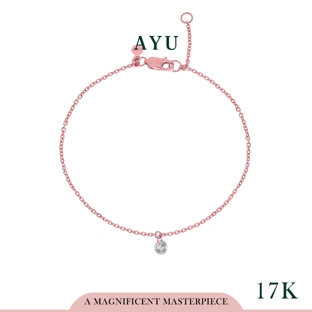 AYU Gelang Kaki Emas - Candy Pop Chain Anklet 17k Rose Gold