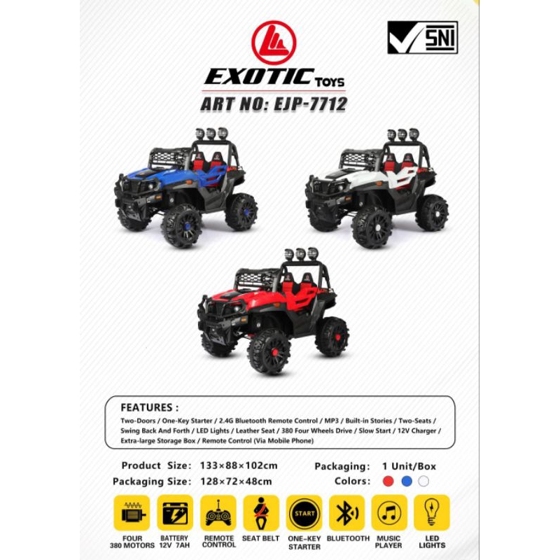 Mobil Aki EXOTIC JEEP EJP 7712 Mainan Anak Mobil Remot