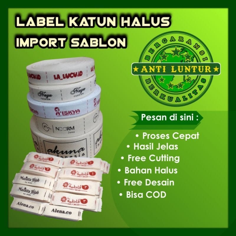 

Label Pita Katun Custom FREE DESIGN FREE CUT