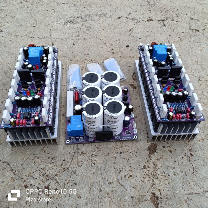2.kit driver power amplifier SOCL 506 TEF 2U 8set tr final Toshiba+Kit PSU 6 Elco 80v 10000uf Audiov