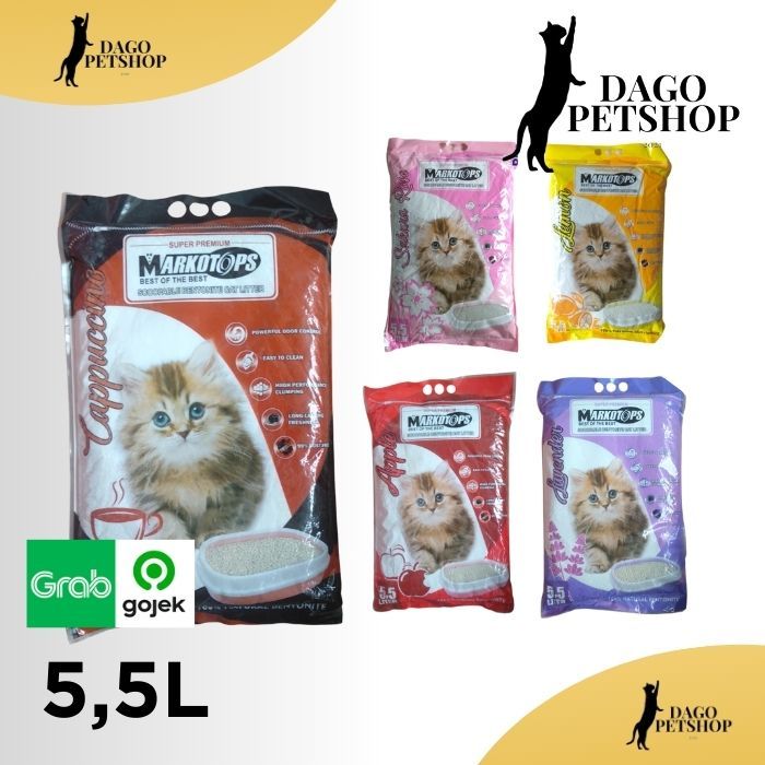 pasir kucing markotop 5.5 liter pasir kucing gumpal wangi markotops