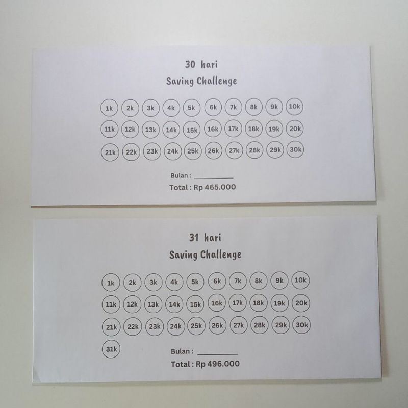 

Amplop Saving Challenge Bulanan