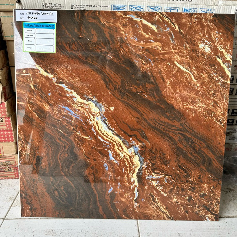 Granite Tile COVE 60x60cm Rosso Levanto