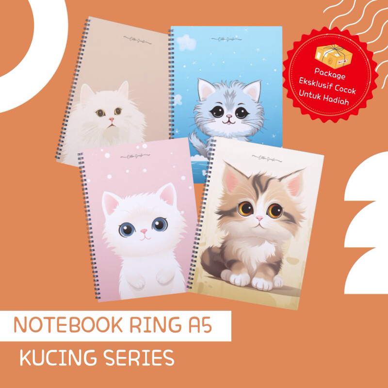 

Notebook Ring A5 Diary Journal Kucing Series Lucu Estetik Simple