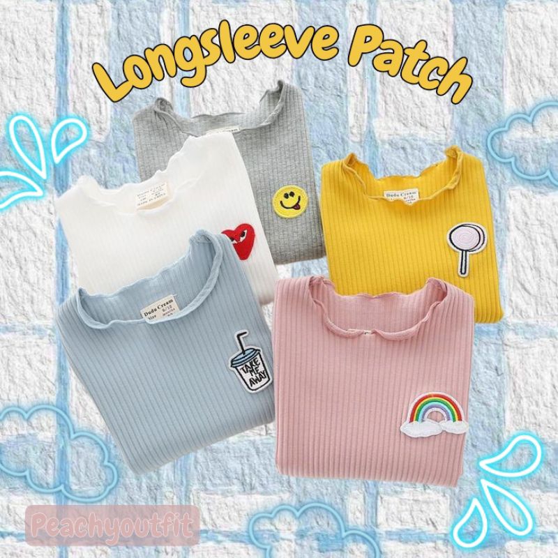 KAOS PATCH PREMIUM LENGAN PANJANG KAOS RIB BORDIRI KAOS KARAKTER