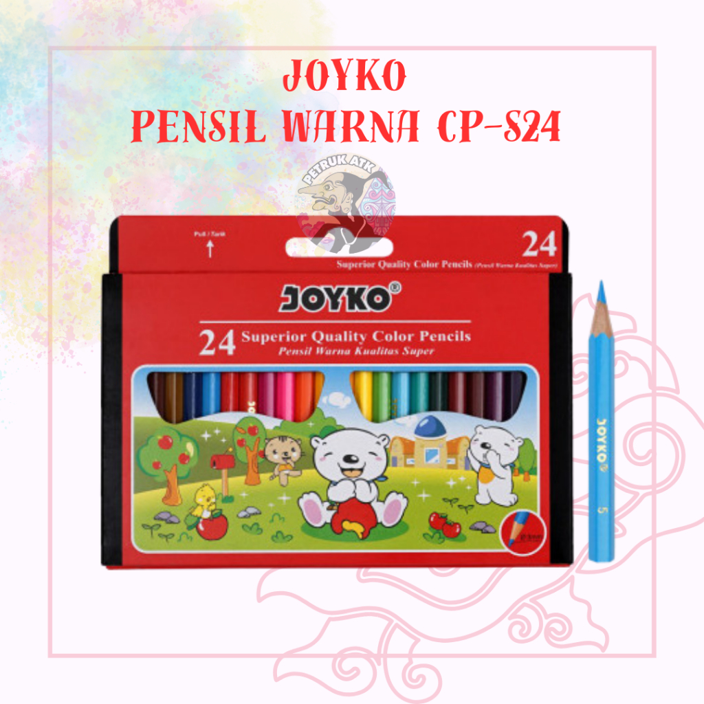 

[SET] PENSIL WARNA JOYKO CP- S24 COLOR PENCILS 24 WARNA*