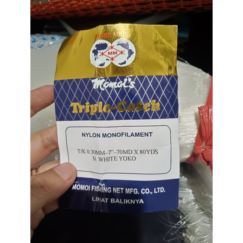 jaring ikan momoi 0.30 7 inchi 70/80 yoko pukat jaring ikan jala nelayan