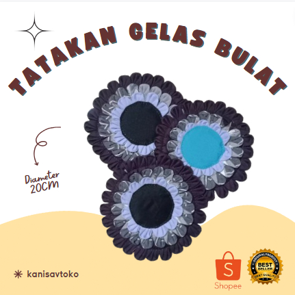 TATAKAN GELAS PIRING VAS BUNGA KAIN PERCA Diameter 20CM
