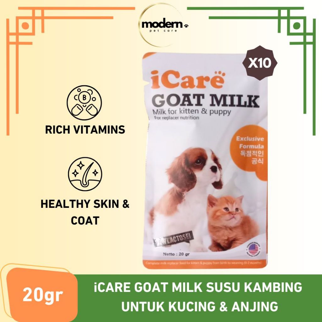 ICARE Goat Milk Susu Kambing untuk Kucing dan Anjing 1Box isi 10