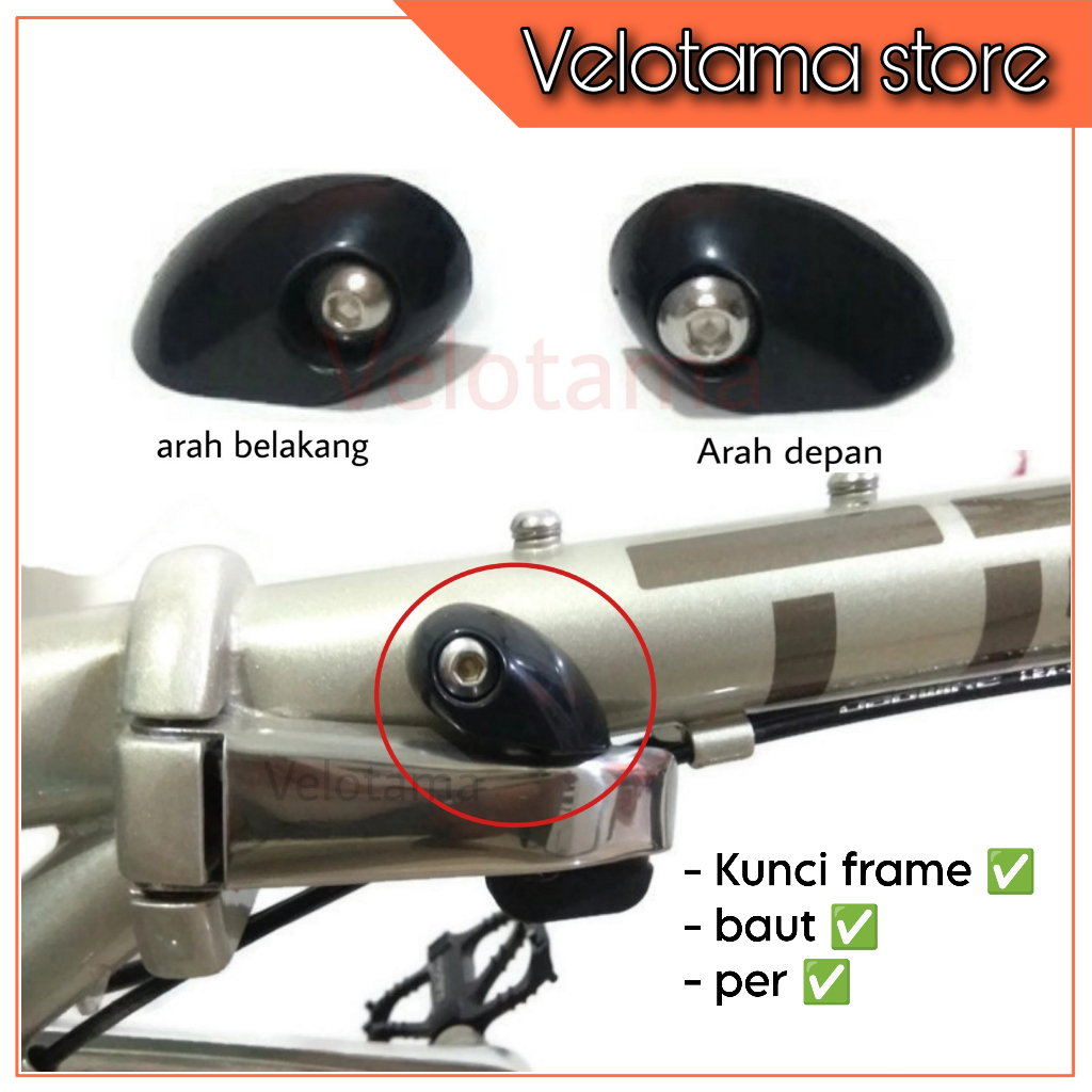 Kunci frame sepeda lipat folding bike frame lock buckle pengait frame sepeda pengunci sepeda lipat t
