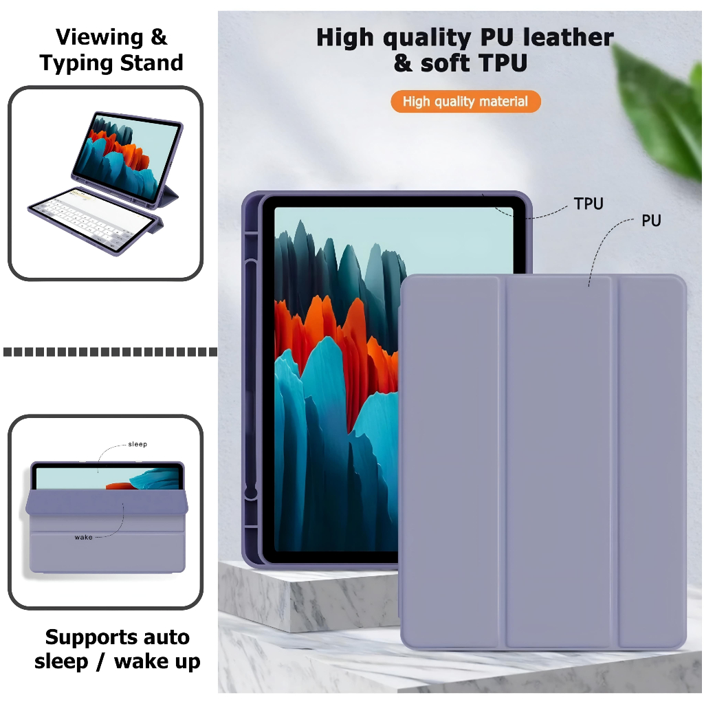 Case Samsung Tab S9 FE / Samsung Galaxy Tab S9 FE / Casing Samsung Tab S9 FE 10.9" 2023 SmartCase Slot Pen Flip Book Cover Casing Tablet
