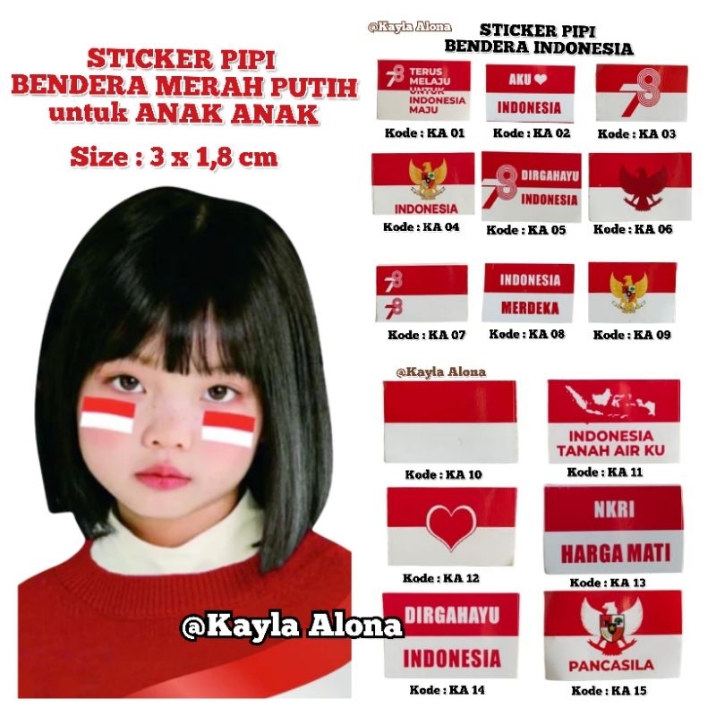 

STICKER BENDERA MERAH PUTIH untuk ANAK ANAK