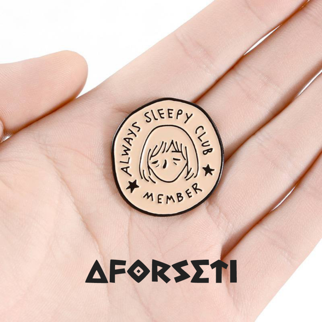 PIN ENAMEL “SLEEPY” BROS PIN/ PIN MURAH / PIN COUPLE / PIN AESTHETIC / PIN LUCU / PIN BUTTON / PIN B