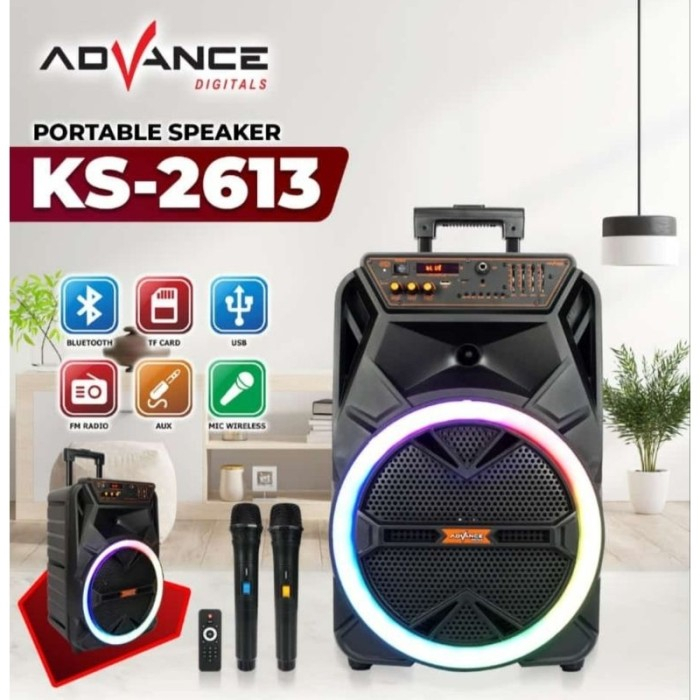 SPEAKER KARAOKE PORTABLE 12 INCH 2 MIC / SPEAKER MEETING PORTABEL 12" / SPEAKER RAPAT / SPEAKER BLUT