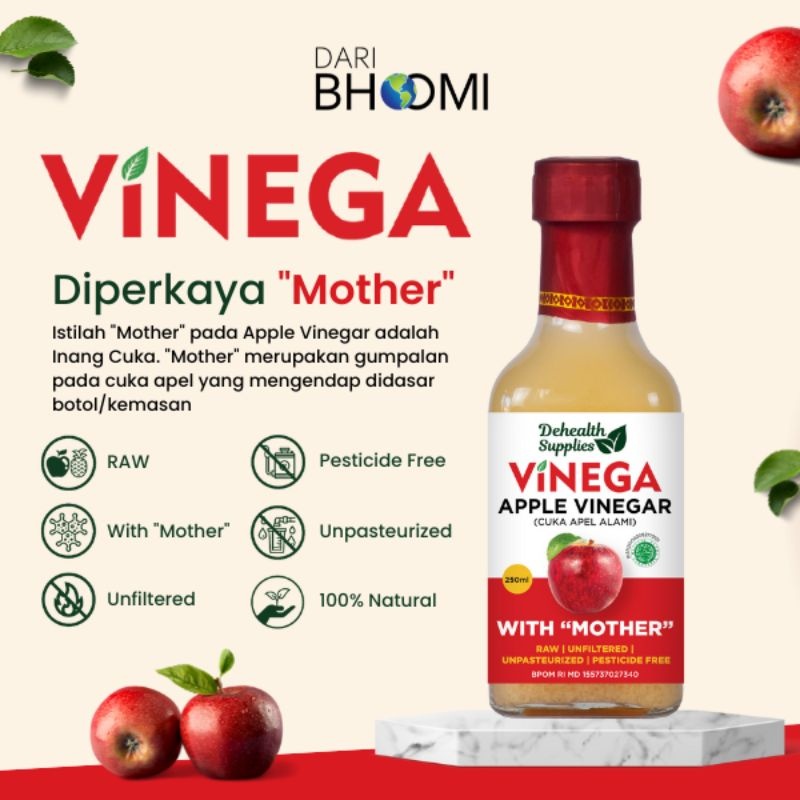 

Ready DEHEALTH Cuka Apel Vinega 250ml || Dehealth supplies plastik - vinega / finega / vinegar cuka sari apel nanas lemon murni organik halal - vinega