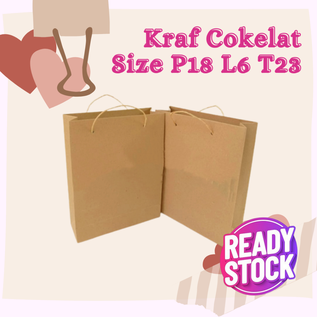 

Paper Bag Polos Paperbag Murah Size P18 L6 T23