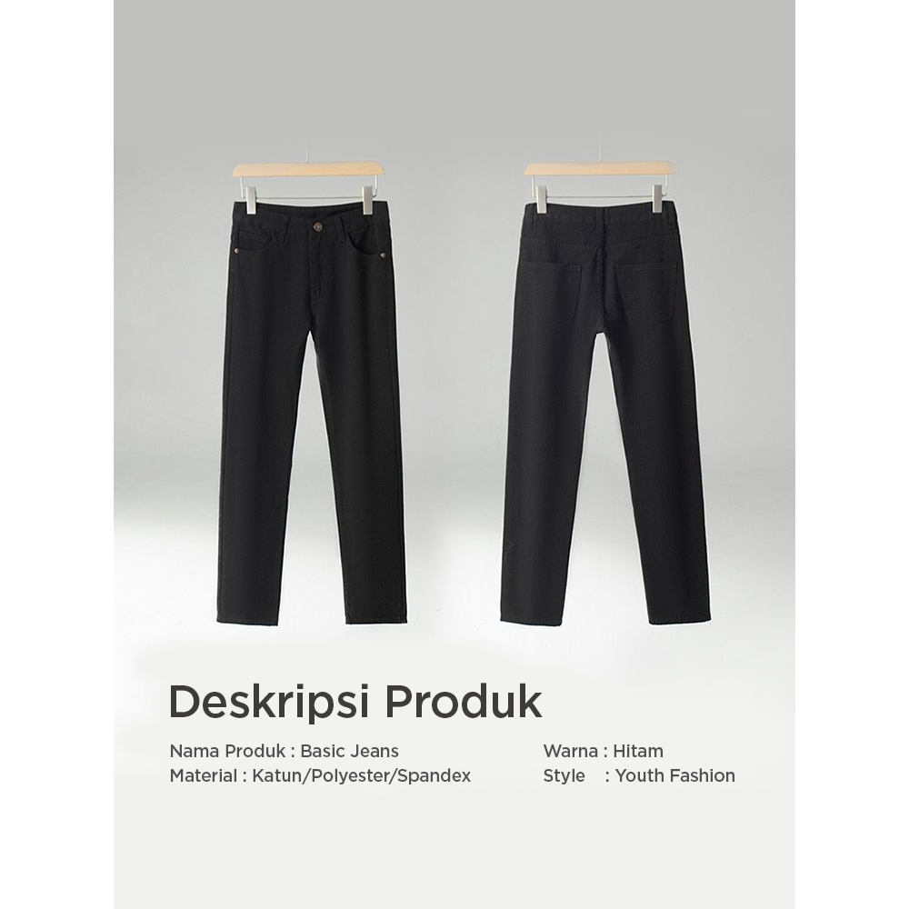 Jeans LEA 606 Standard Reguler Celana Panjang Pria Denim Murah Hitam Black 28 - 38 COD Long Pants MA