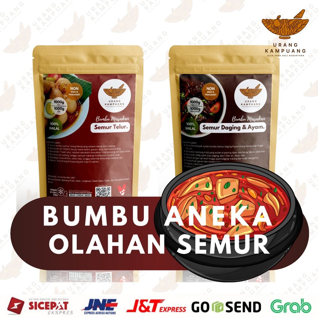 

Bumbu Masakan Aneka Olahan Semur Non MSG & Pengawet Urang Kampuang Food