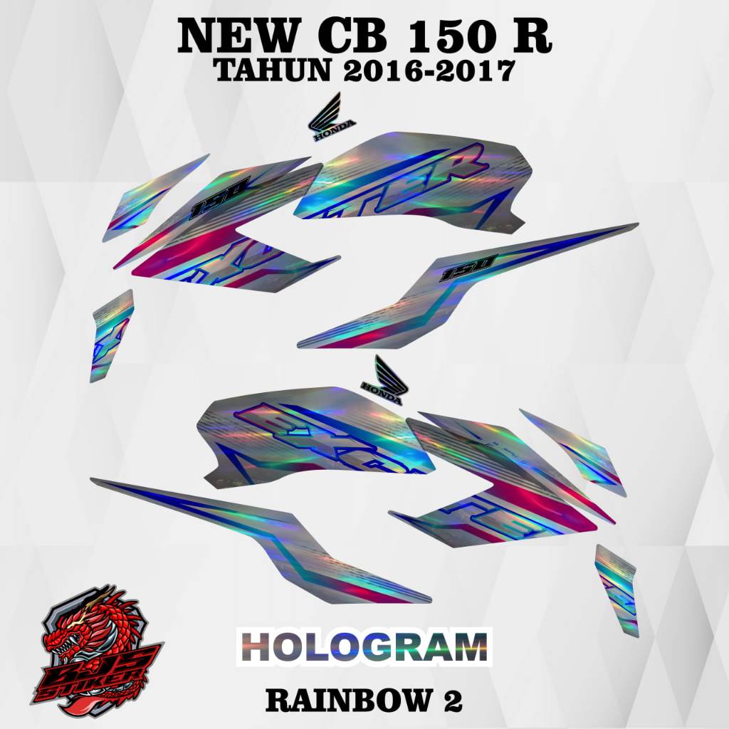 Striping cb 150r new v2 - Stiker Decal HOLOGRAM cb 150r new v2 2016-2019 rainbow 2