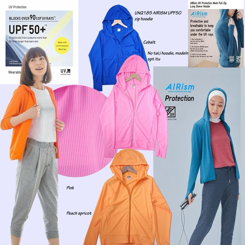 Jaket Uniqlo Wanita Jacket Sport Airism Women Zipper Hoodie