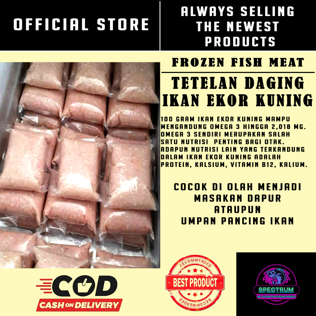 

Tetelan daging ikan ekor kuning scrape 500g Frozen Fresh