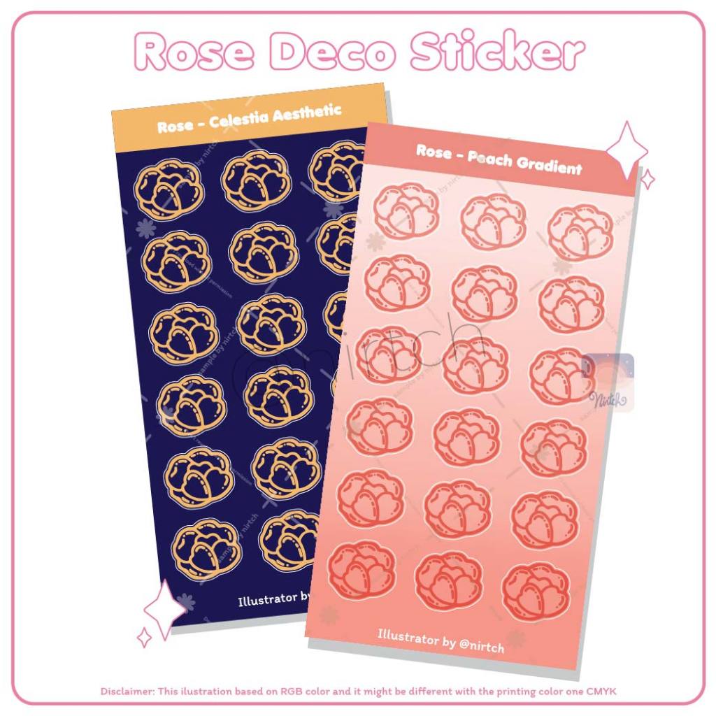 

Rose Deco Sticker | Stiker Bunga Mawar versi Nirtch | Original Art