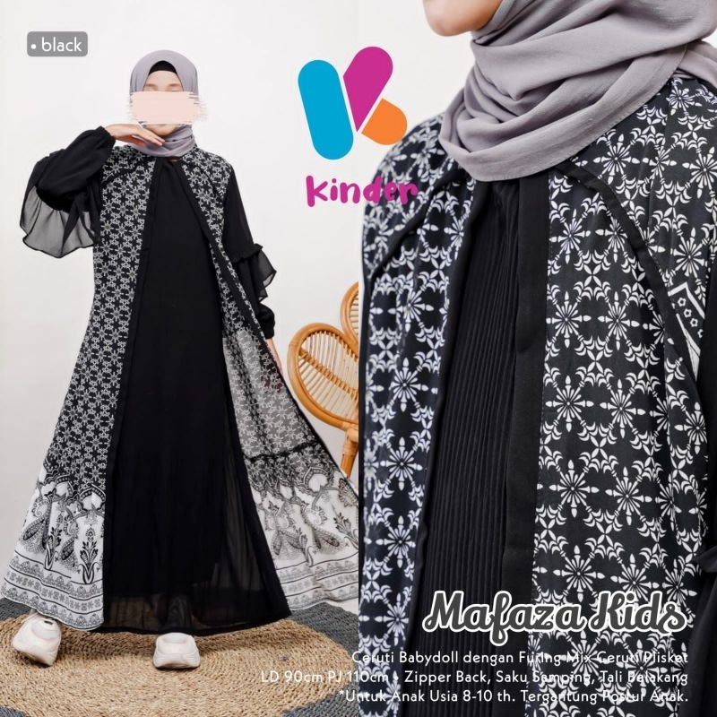 [ COD ] Gamis Umbrella Maxy Tanggung Remaja Hasana Mafaza Rose Maxy Teen Bahan Rayon Twill by Claudy
