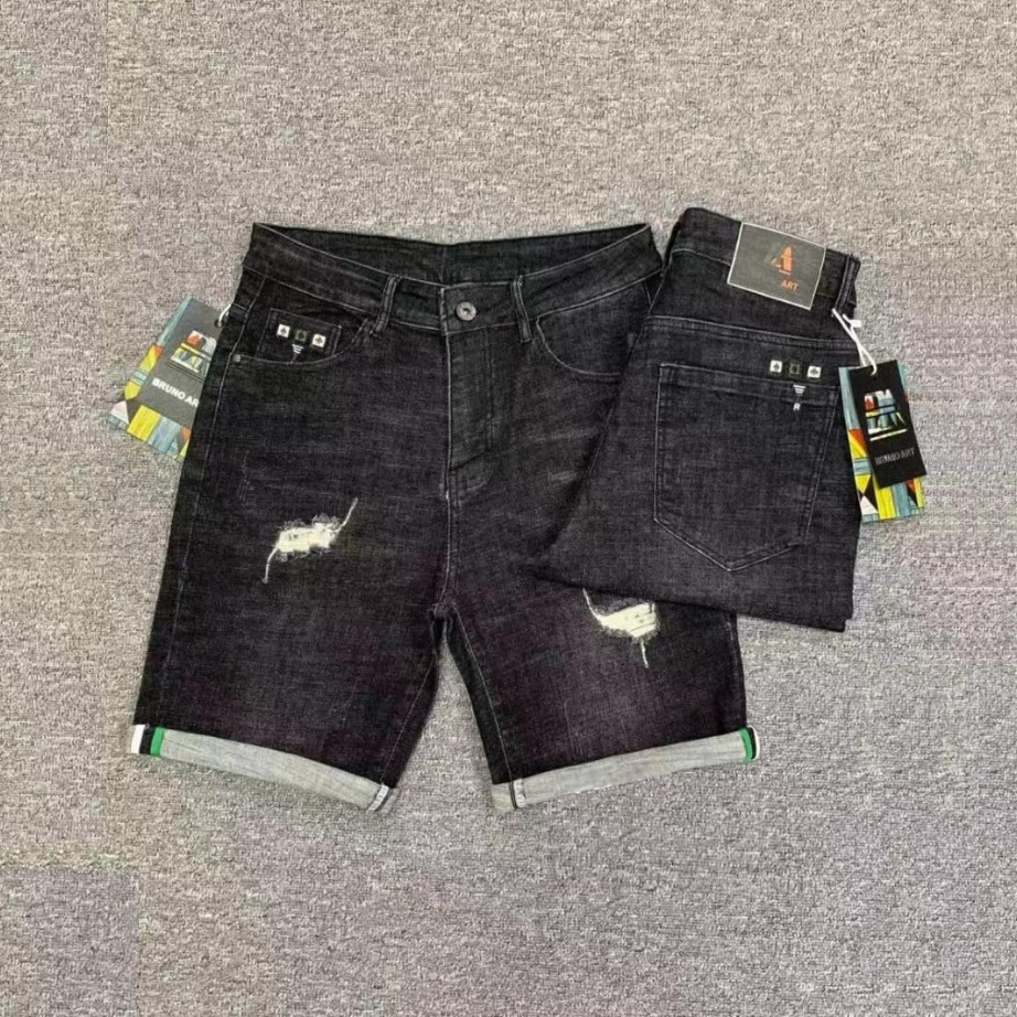 Ready Stok Celana Jeans Sobek Pendek Pria Premium Bruno Art Strech