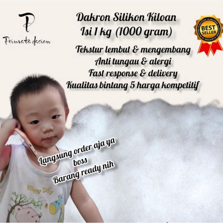 Penjualan TerbaikCOD PROMO Dakron Silikon Isian Bantal Boneka Grade AGrade AAA HCS isi 1 kg 1 Gr