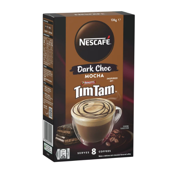 

Nescafe Dark Choc Mocha Tim Tam Coffee Sachets 8 Pack Australia