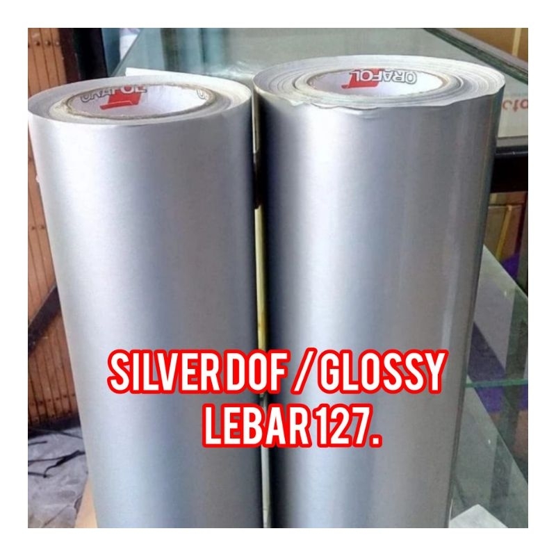oracal lebar 127 ,silver dof silver glossy skotlet mobil wraping mobil