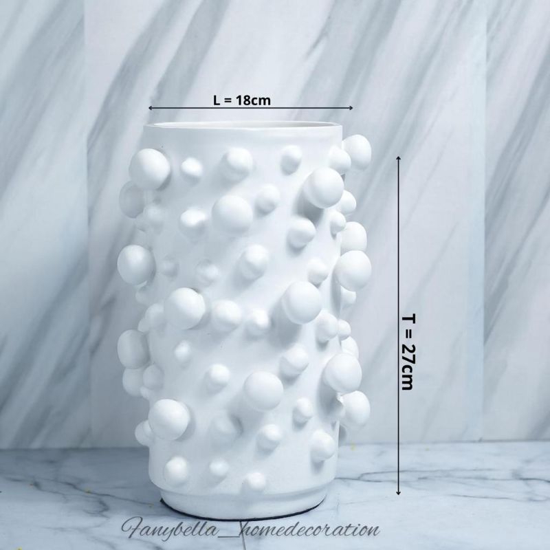Vas Bunga Keramik Putih Minimalis Mewah Nordic Unik Abstrak Dekorasi Rumah