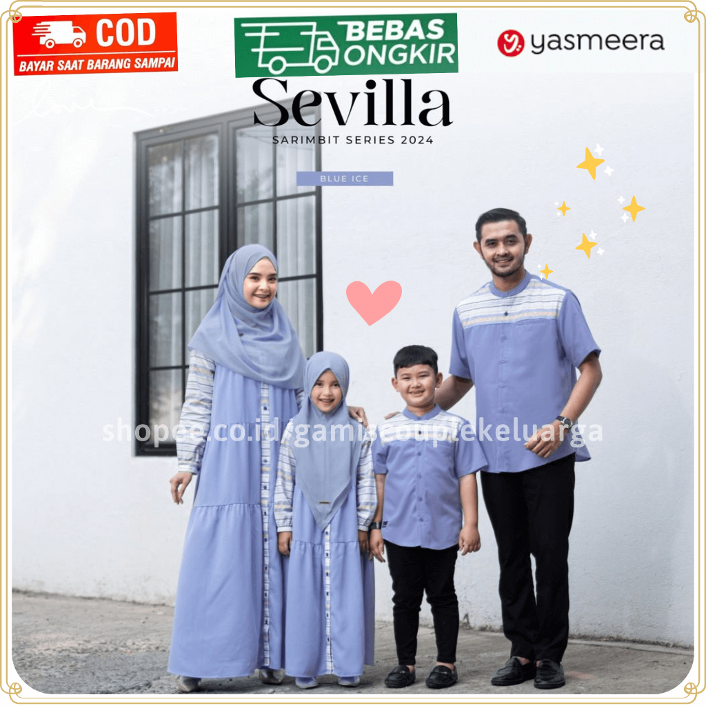 sarimbit 2024 terbaru yasmeera Sevilla  Blue Ice Sarimbit Keluarga 2024 Lebaran Yasmeera SarimbitTer