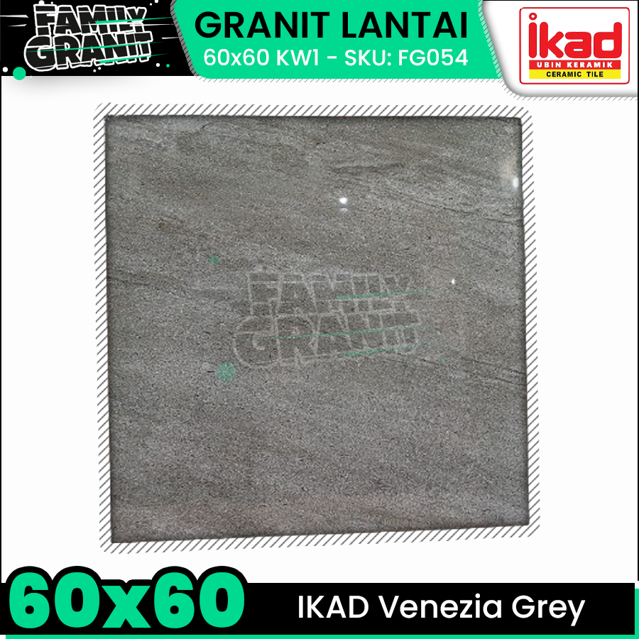 Granit Lantai 60x60 IKAD Venezia Grey Motif Marmer Abu abu Glossy KW1