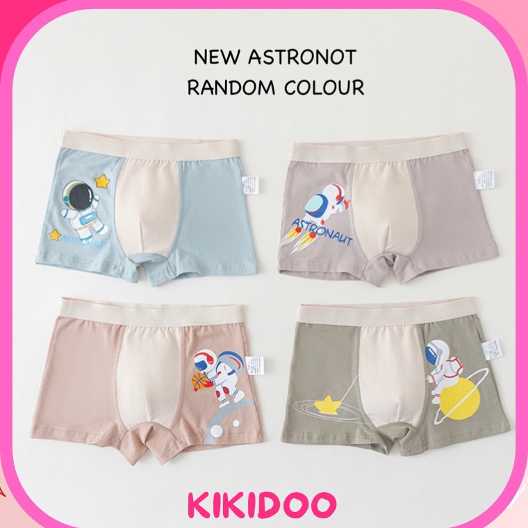 HEMAT PROMO Kikidoo Celana Dalam Anak Boxer Laki Laki Katun Astronot BAL3